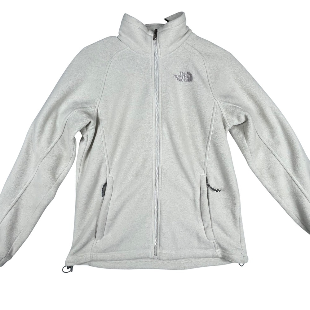 The North Face Womens Fleece Jacket Full Zip Cream M/M Cozy Warm